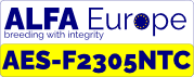 Naklejka rejestracyjna ALFA Europe AES-F2305NTC