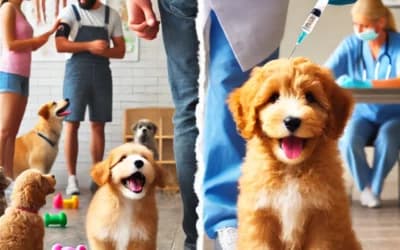 Labradoodle przy temacie socjalizacji i szczepień